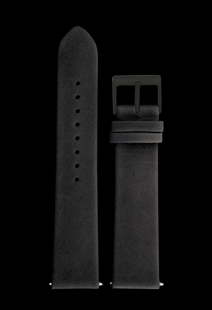 Junghans Cowhide strap black, 20mm | Straps