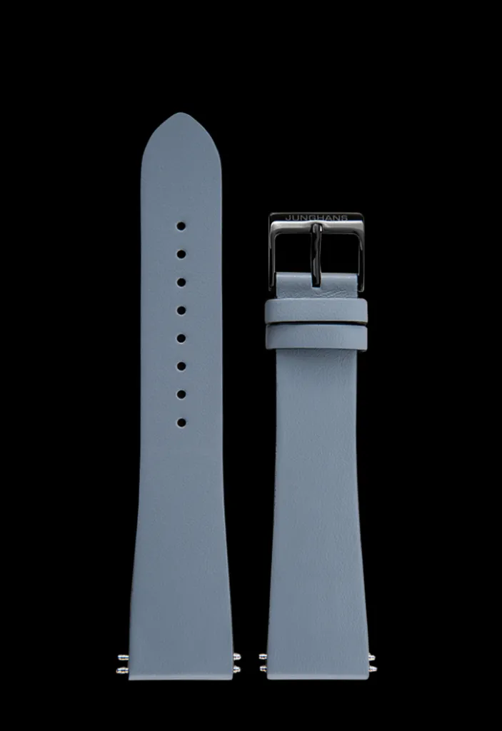 Junghans Cowhide strap gray, 22mm | Straps